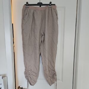 Women's Beige Drawstring Pants